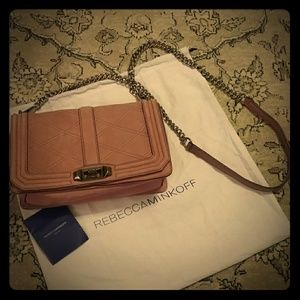 Rebecca Minkoff Suede Dusty Rose Crossbody Bag